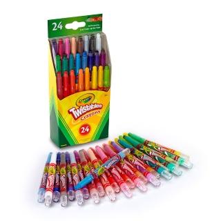 【美國crayola繪兒樂】迷你旋轉24色蠟筆(經典色)