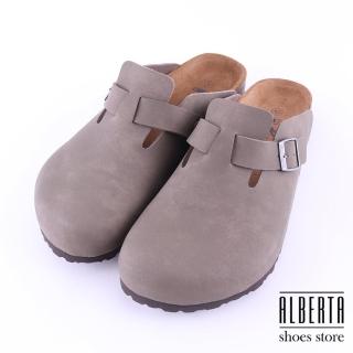 【Alberta】MIT台灣製高質感皮革男版半包勃肯鞋(駝色)