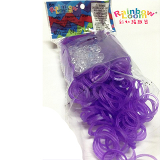 【BabyTiger虎兒寶】Rainbow Loom 彩虹編織器 彩虹圈圈 600條 補充包(果凍紫色)