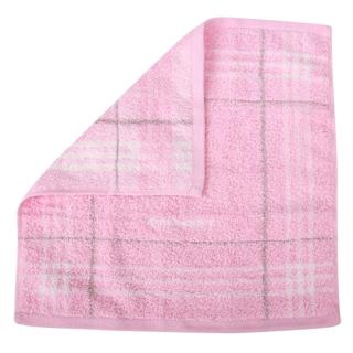 【BURBERRY】經典格紋LOGO純棉方巾-毛巾(粉紅)