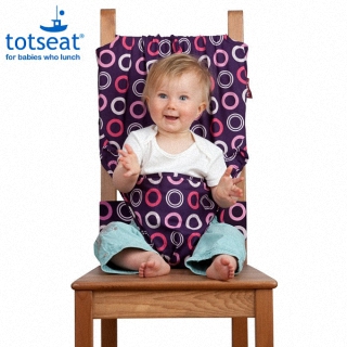 【TOTSEAT】攜帶型嬰兒安全座椅-餐椅套-紫底粉圈圈 款(#TOTSD82-BRAMBLE)