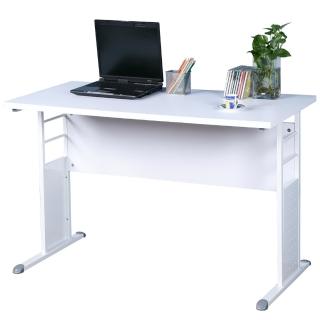 【Homelike】巧思辦公桌 亮白系列(白色加厚桌面120cm)