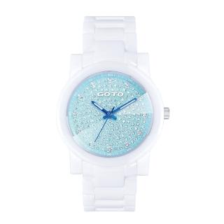 【GOTO】星鑽系列陶瓷腕錶-白x藍(GC0360B-22-BL1)
