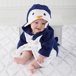 【BabyAspen】BAS 小小企鵝嬰兒浴袍-長袍 彌月禮(#BA14022NA)