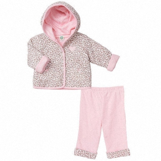 【Little Me】長袖連帽外套+長褲 套裝2件組-粉紅豹紋 款(#LCG02783N)