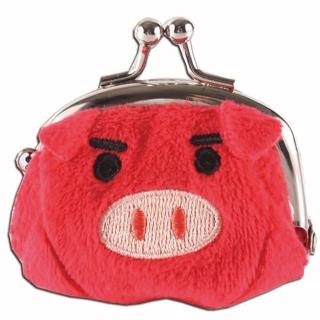 【UNIQUE】可愛豬造型小珠扣包(紅色)