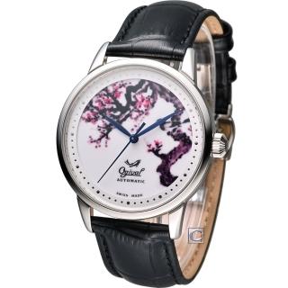 【Ogival】愛其華 微砌彩繪機械腕錶-梅(1929-24.1AGS)