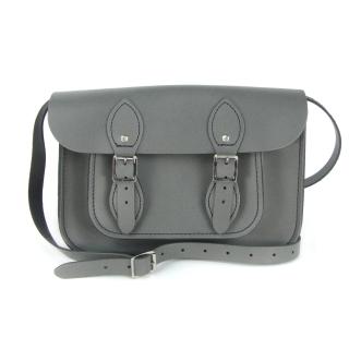 【The Leather Satchel Co.】11吋 英國手工牛皮劍橋包 肩背 側背手拿包(紳士灰)