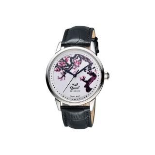 【Ogival】愛其華 花繪經典彩繪機械腕錶-梅花版-40mm(1929-24.1AGS皮)