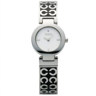 【COACH】MERCER-C LOGO經典手環時尚腕錶(白-25mm-CO14501359)