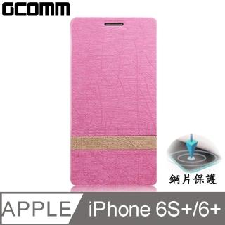 【GCOMM】iPhone6 Plus 5.5” Steel Shield 柳葉紋鋼片惻翻皮套(嫩粉紅)