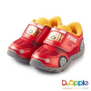 【Dr. Apple 機能童鞋】可愛俏皮人物開車碰碰運動童鞋(紅)
