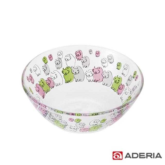 【ADERIA】日本進口Instyle貓咪玻璃碗(貓的集會款)