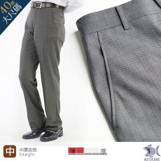 【NST Jeans】391-6913 雅痞灰條紋 斜口袋西裝褲(中腰)