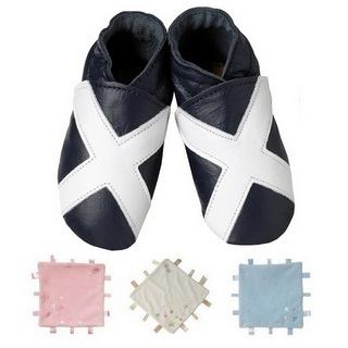 【英國Daisy Roots】英國百年手做全皮革童鞋-彌月禮盒(小帥哥M-L號方巾組)