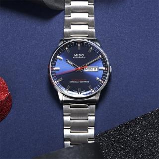 【MIDO】Commander II 天文臺認證機械腕錶-藍-40mm(M0214311104100)