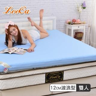 【LooCa】吸濕排汗12cm彈力記憶床墊-藍色(雙人)