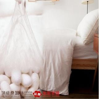 【Lust 生活寢具 台灣製造】4.5x6.5尺《100%桑蠶絲被》60支棉緹花表布(白色)