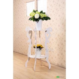 【Osun】木塑板 歐式白色雕花圓形花架(CE-178-圓形花架)