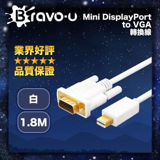 鍍金 Mini DisplayPort 公 to VGA 公 轉換線(白色1.8米)