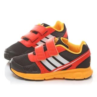 【Adidas】中大童 魔鬼氈輕量運動跑鞋(M20345-黑橘)