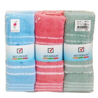 3入量販包毛巾-099-素面/條紋-3入X6包
