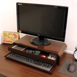 【美佳居】(鐵板製)桌上型-鍵盤+抽屜-螢幕架(二色可選)