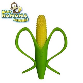 【美國 Baby Banana Brush】玉米造型軟性學習牙刷/固齒器(Baby款)