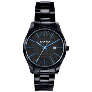 【GOTO】Walzer時尚腕錶-IP黑x藍刻度(GS0380M-33-3B1)