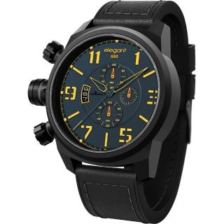 【elegantsis】Army 戰地海軍三眼計時腕錶-藍(ELJT48-OU08LC)