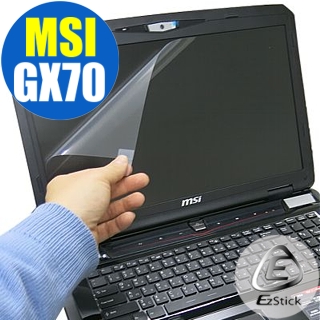 【EZstick】MSI GX70 專用 靜電式筆電LCD液晶螢幕貼(可選鏡面或霧面)