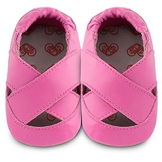 【英國 shooshoos】安全無毒真皮健康手工學步鞋/嬰兒鞋_馬卡龍交叉涼鞋_莓紅(公司貨)