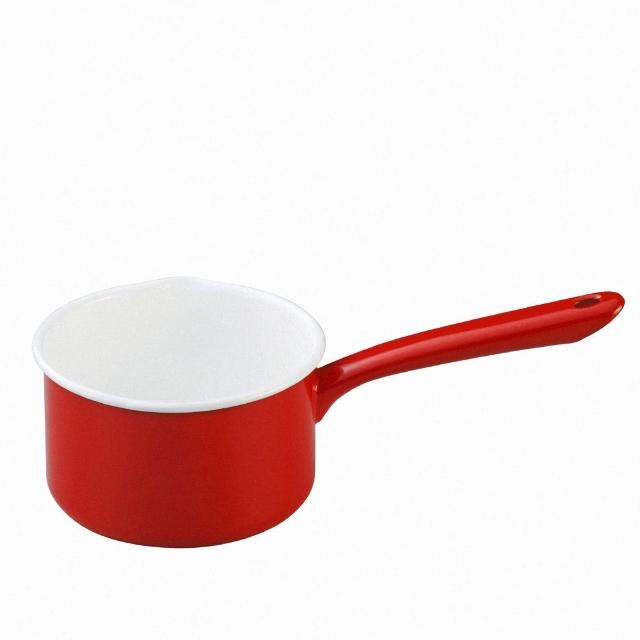 【日本月兔印】琺瑯單手牛奶鍋(紅．14cm)
