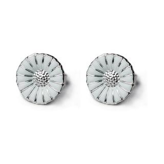 【Georg Jensen】Daisy 純銀+白琺瑯雛菊針式耳環