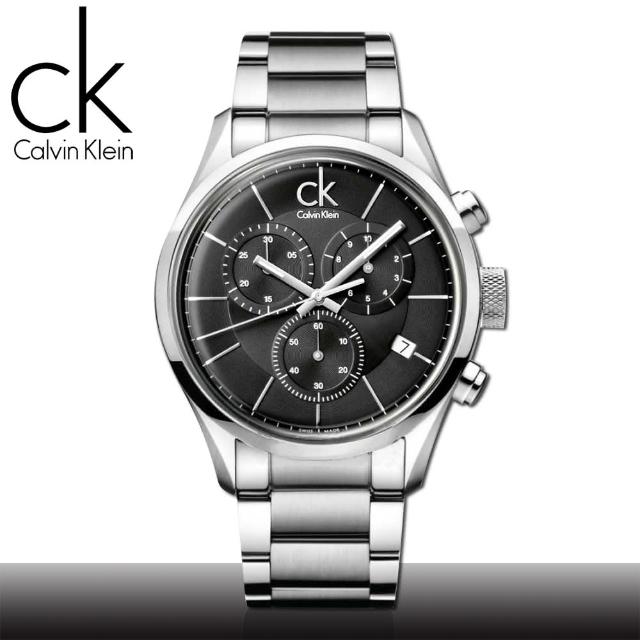 【瑞士 CK手錶 Calvin Klein】計時碼錶_日期_強化玻璃_不鏽鋼男錶(K2H27104)