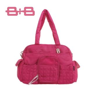 【法國 B+B】休閒B媽媽空氣包/尿布墊保溫袋大空間肩揹側背媽咪包(寶石藍/紅/黑/水藍)