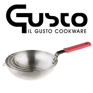 【GUSTO】美肌版22cm碳鋼拋光輕量專業商用深炒鍋