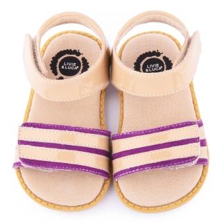 【美國LIVIE & LUCA】小童 真皮手工威爾斯涼鞋(Z022-紫)
