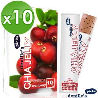 【denille’s picks】奇亞籽膠原蛋白凍-蔓越莓(10盒共100支-效期2017年3月)