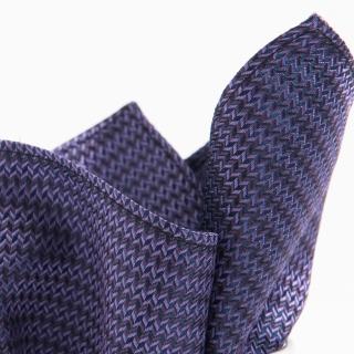 【極品西服】100%絲質口袋方巾_紫咖啡梯格(YH308)
