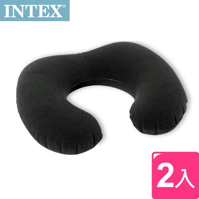 【INTEX】軟QQ-植絨充氣護頸枕(2入)