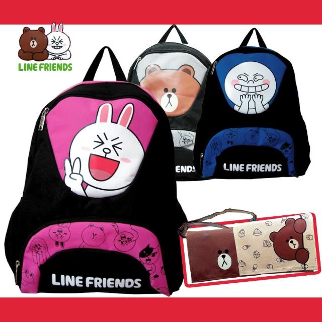 【LINE FRIENDS】雙層書背包+小側包(熊大/饅頭人/兔兔_LI4)