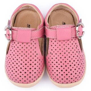 【童鞋城堡】日本娃娃 小童 超柔軟真皮透氣涼鞋(8115-粉)