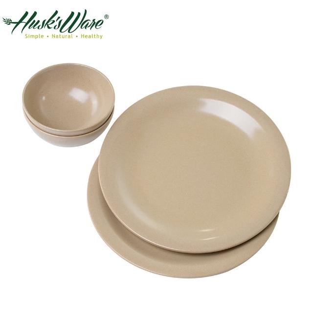 【美國Husk’s ware】稻殼天然無毒環保餐碗餐盤4件組