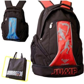 【JUMP】MIT多功能休閒後背包+MIT手提袋(黑紅/黑藍/藍黑_JP3)