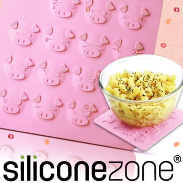 【Siliconezone】施理康耐熱矽膠粉紅小豬鍋墊(粉色)