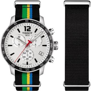 【TISSOT】QUICKSTER 2015 特別版運動腕錶-銀/42mm(T0954171703702)