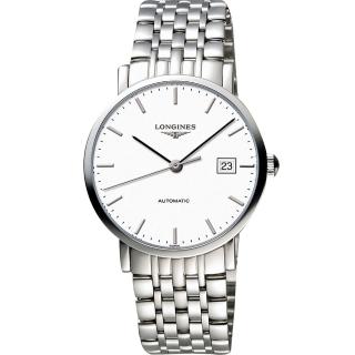 【LONGINES】Elegant 優雅系列機械錶-白/39mm(L49104126)