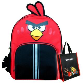 【Angry Birds憤怒鳥】雙層造型護脊書背包+萬用手提袋(AB5)