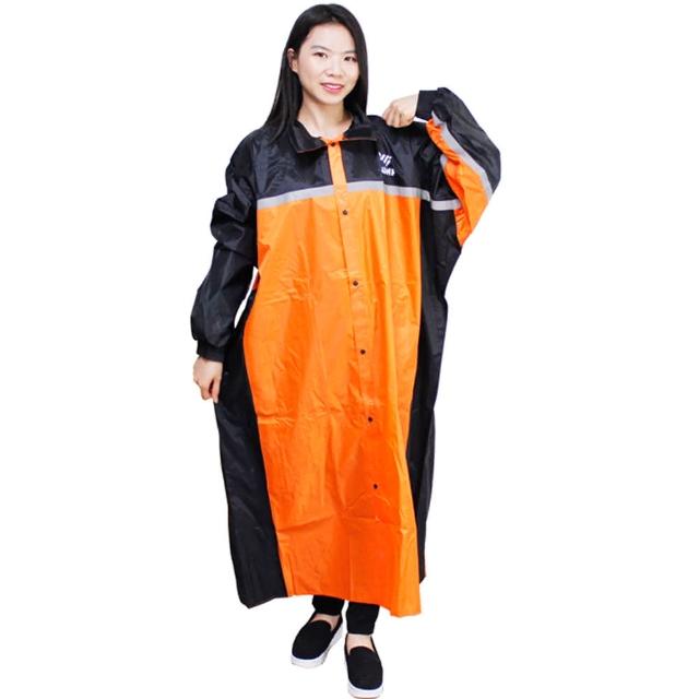 【JUMP】精緻前開雨衣-橘色+通用型雨鞋套(12H)